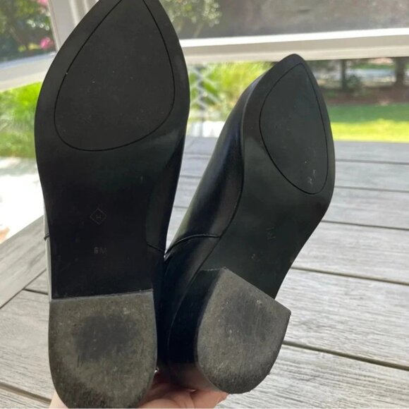 Halogen Skyler Black Point Toe Leather Ankle Boots Womens Size 8 - Picture 5 of 7